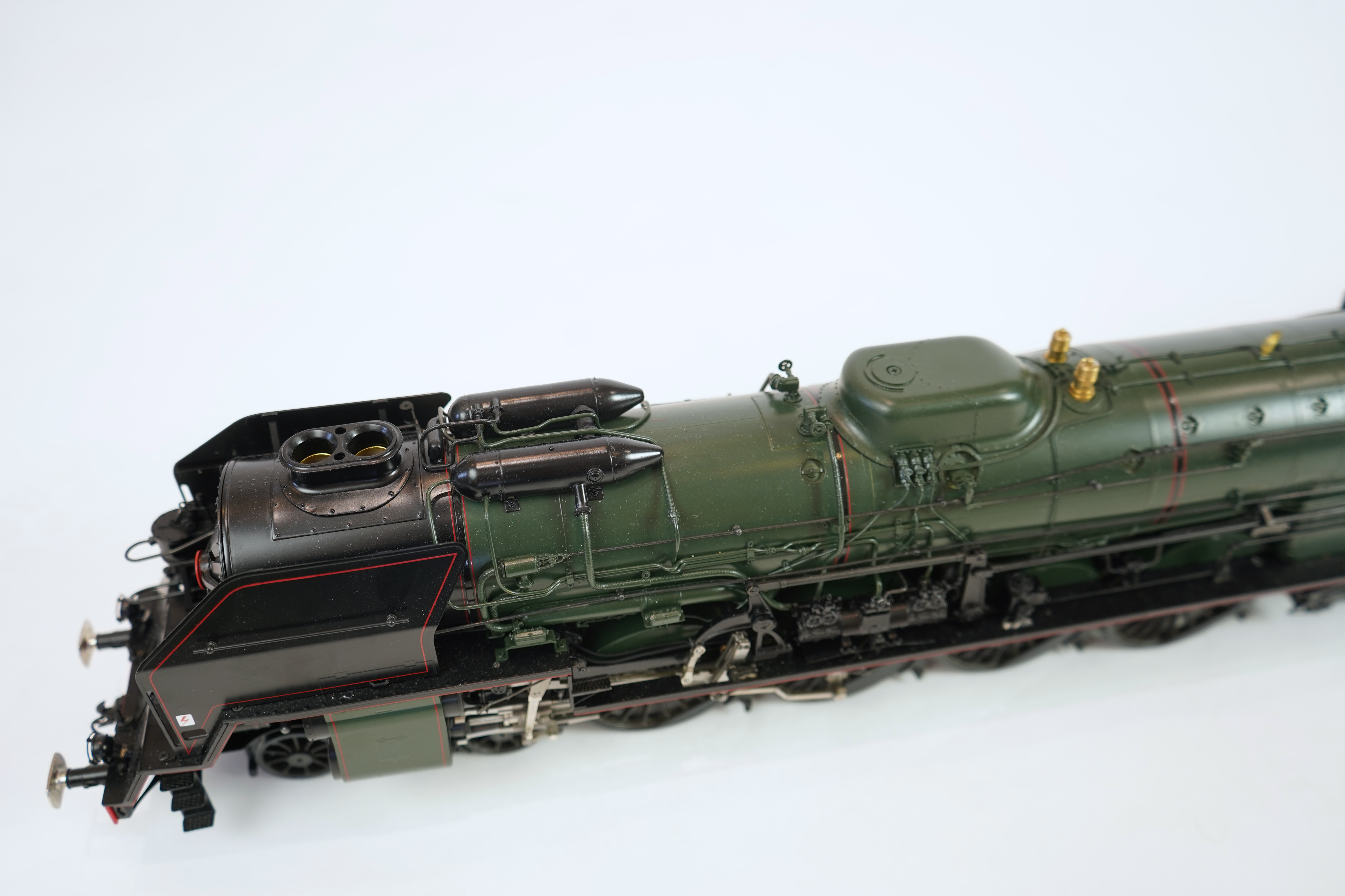 A Gauge One Aster Hobbies live steam French SNCF Class 241.P.1, 4-8-2 locomotive with bogie tender, the kit built version, spirit fired working four cylinder motion, with grate and tools for conversion to coal firing, as